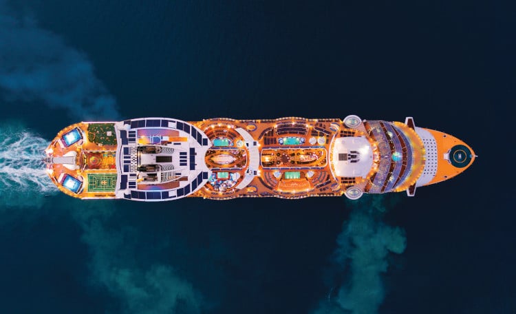 aerial view of the ITBOG cruise ship